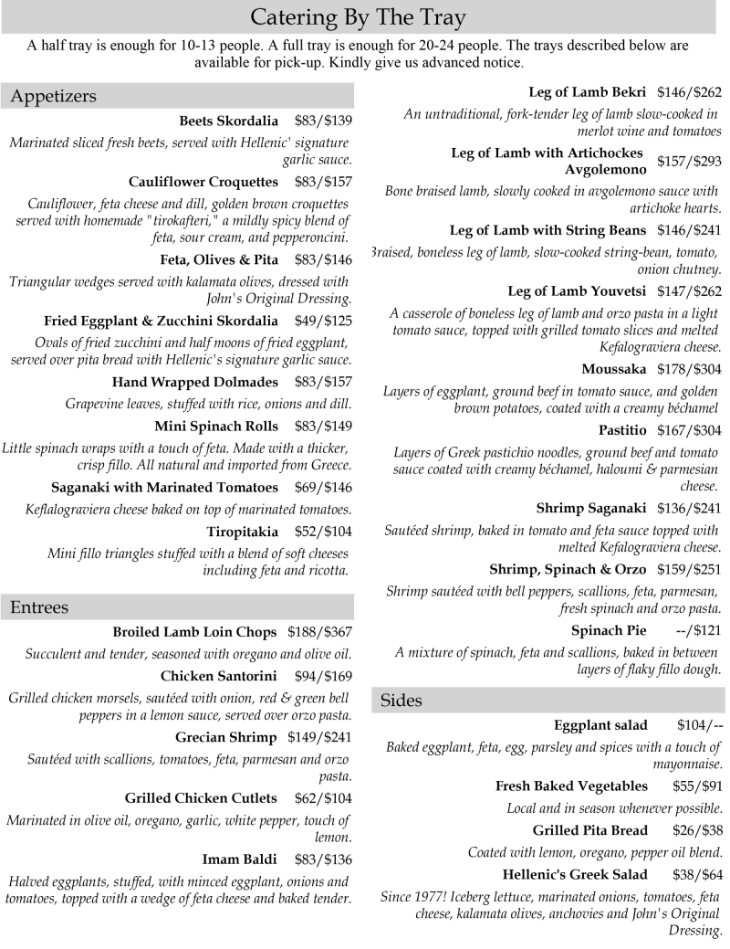 Appetizer Catering by tray page 1