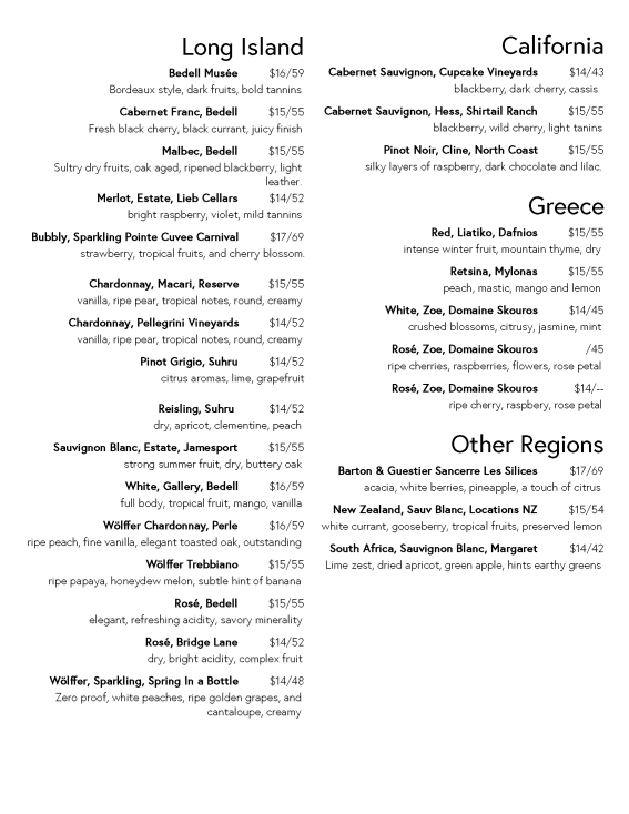 Wine List