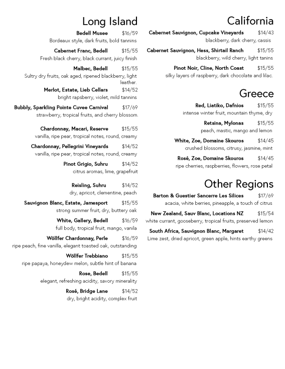 Wine List