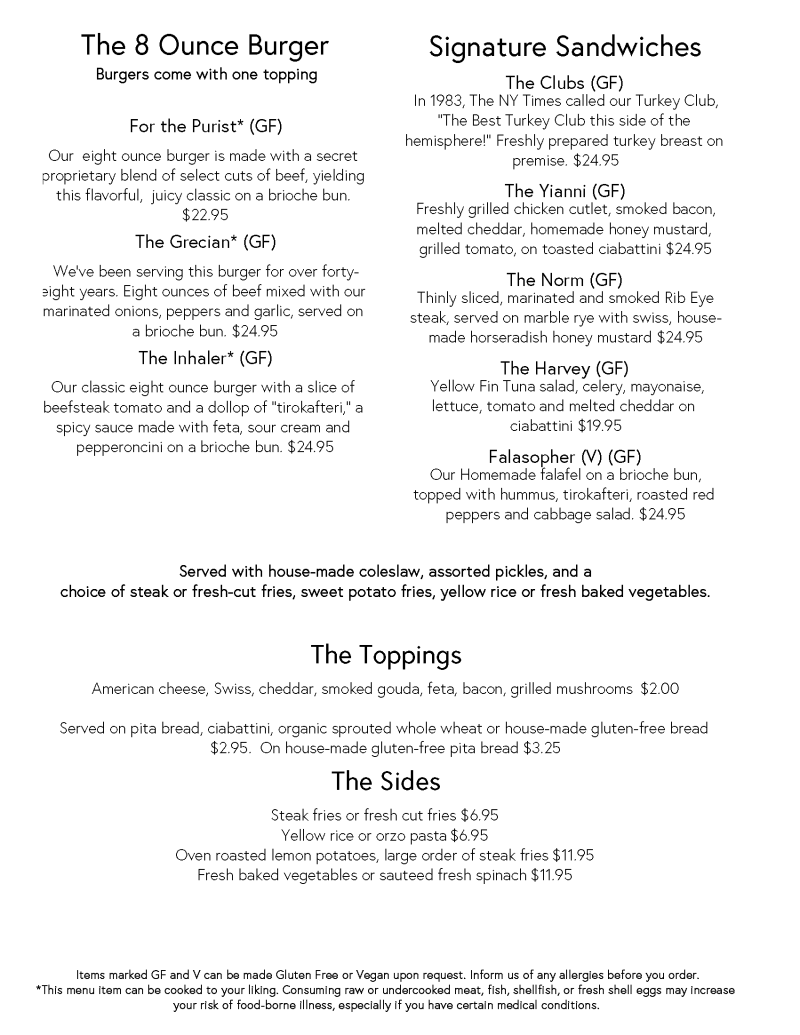 Burgers and Sandwiches