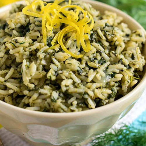 Spinach and Rice Vegetarian dish